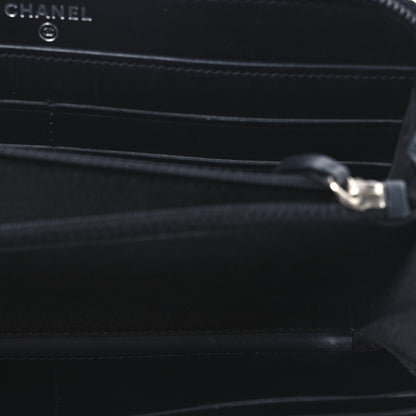 Chanel Patent Calfskin Quilted Boy L-Gusset Zip Wallet Black 5 of 8