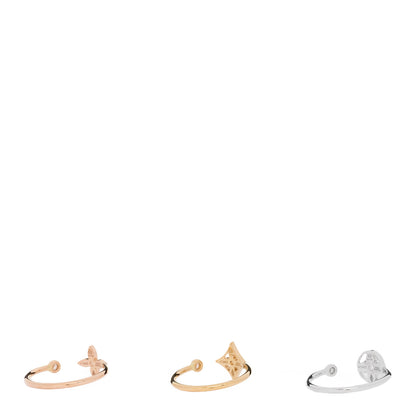 Louis Vuitton 18K Yellow Pink White Gold Diamond Idylle Blossom Ring 3 Set 53 6.5 3 of 5