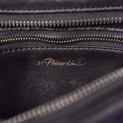 3.1 Phillip Lim 3.1 Goat Fur Calfskin Ryder Satchel Purple Black 6 of 12