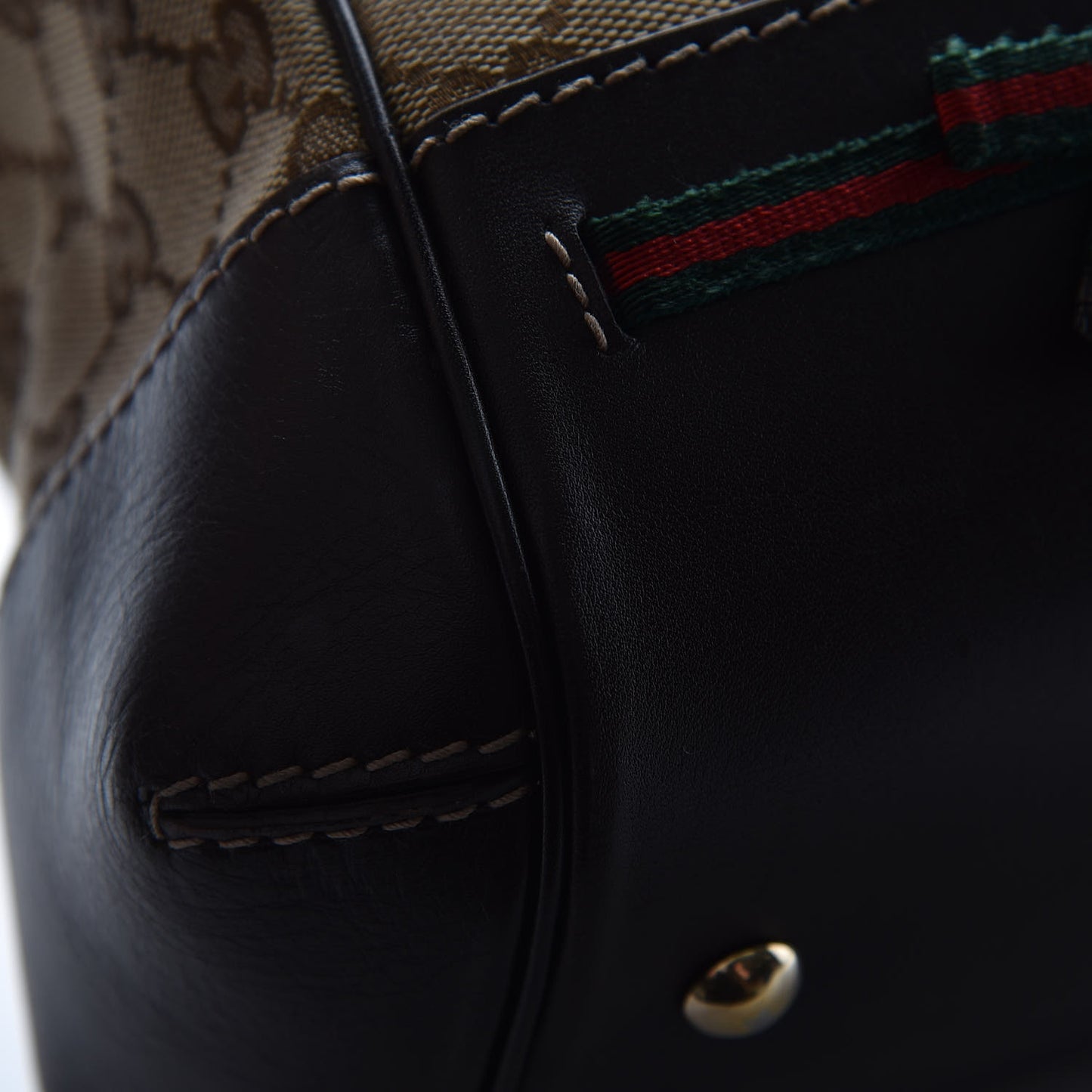 Monogram Web Mayfair Top Handle Satchel Dark Brown
