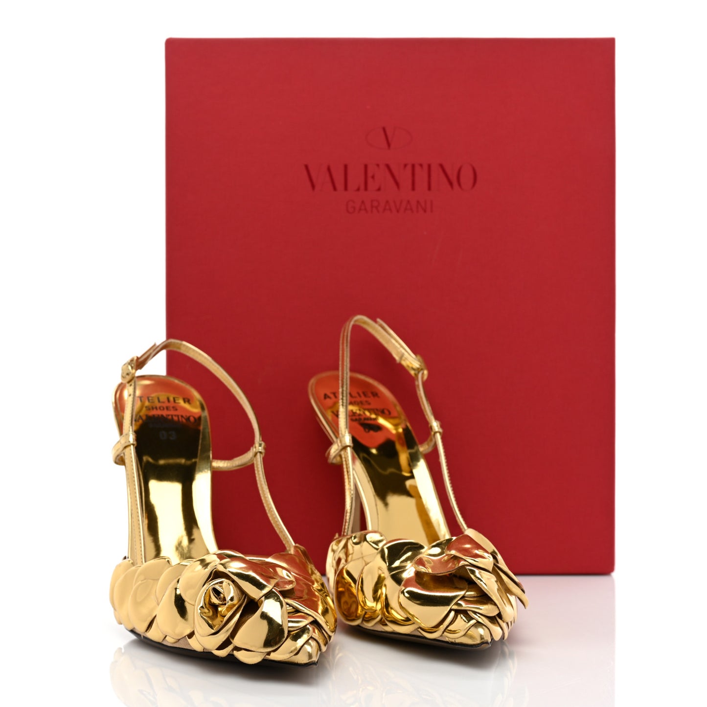Metallic Calfskin Atelier 03 Rose Edition Slingback 110mm Pumps 37.5 Antique Brass