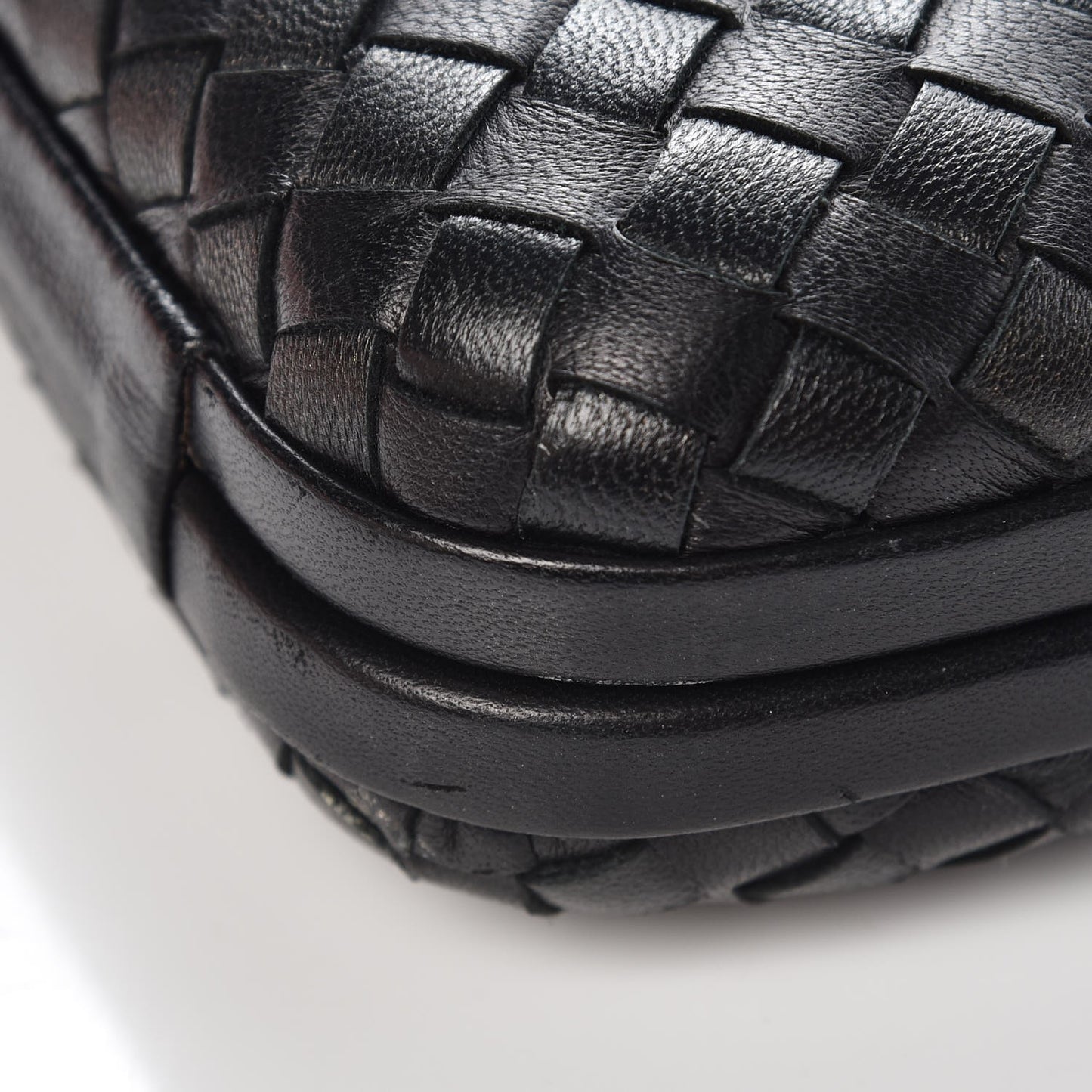 Nappa Intrecciato Knot Studded Clutch Black