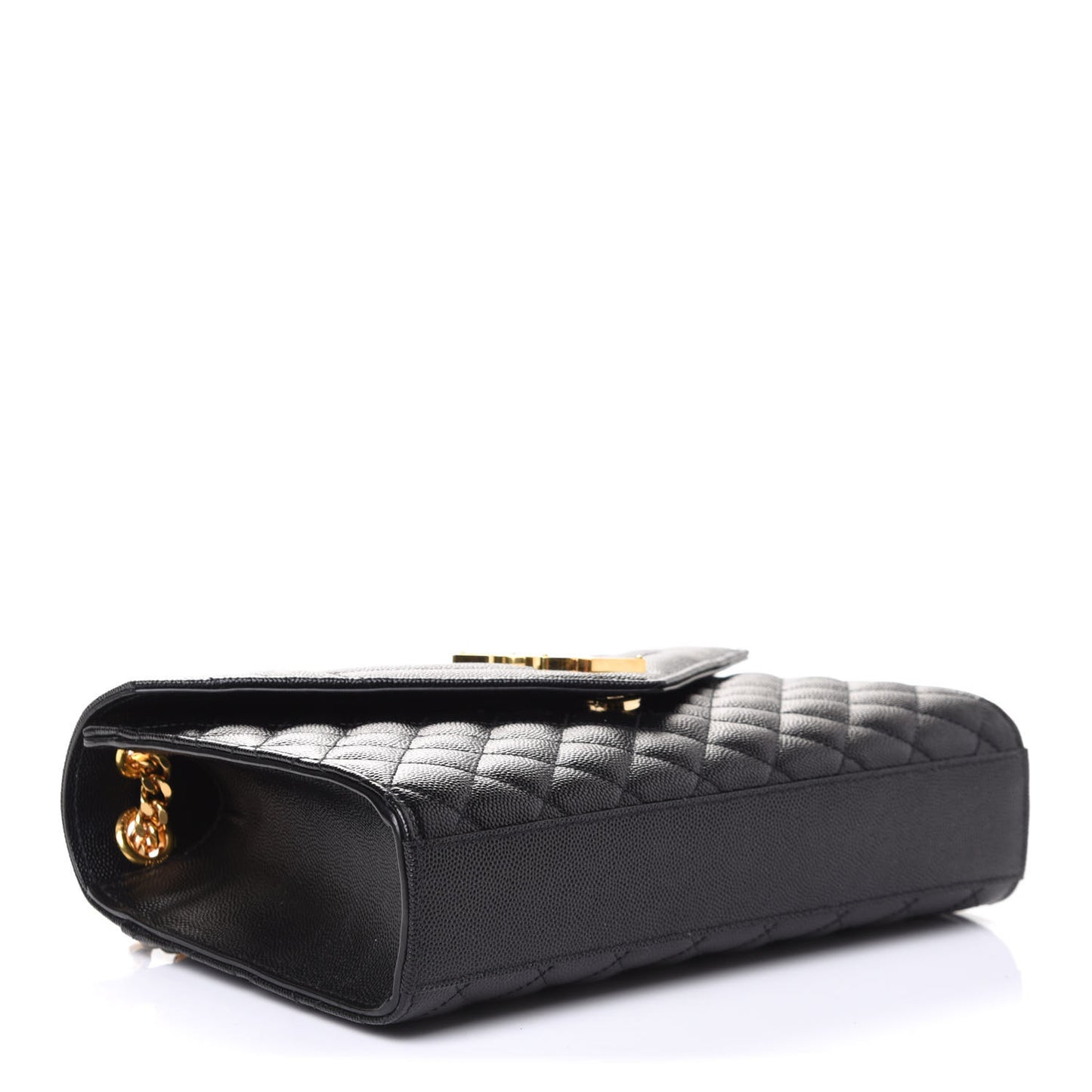 Grain De Poudre Textured Mixed Matelasse Triquilt Medium Monogram Satchel Black