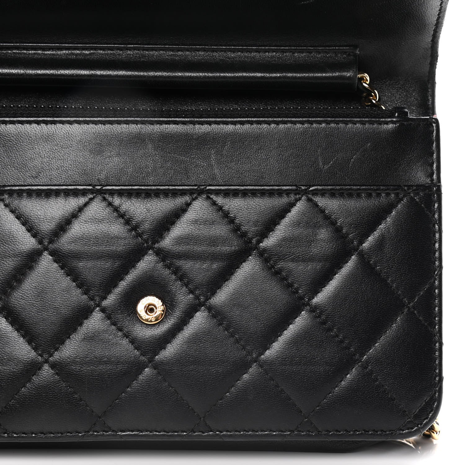 Chanel Lambskin Quilted Wallet On Chain WOC Black 15 of 20