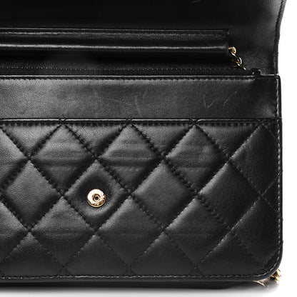 Chanel Lambskin Quilted Wallet On Chain WOC Black 15 of 20