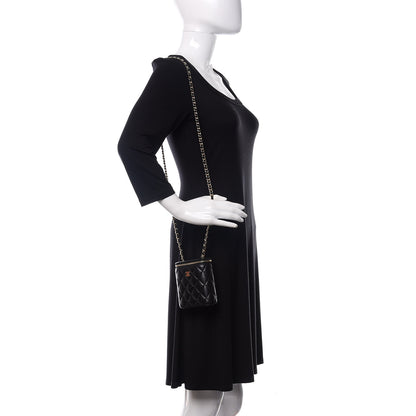 Chanel Lambskin Quilted Small Vertical Coco Beauty Vanity Case With Chain Black 2 of 11