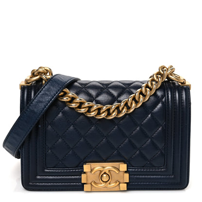 Chanel Calfskin Quilted Small Boy Flap Navy 1 of 11