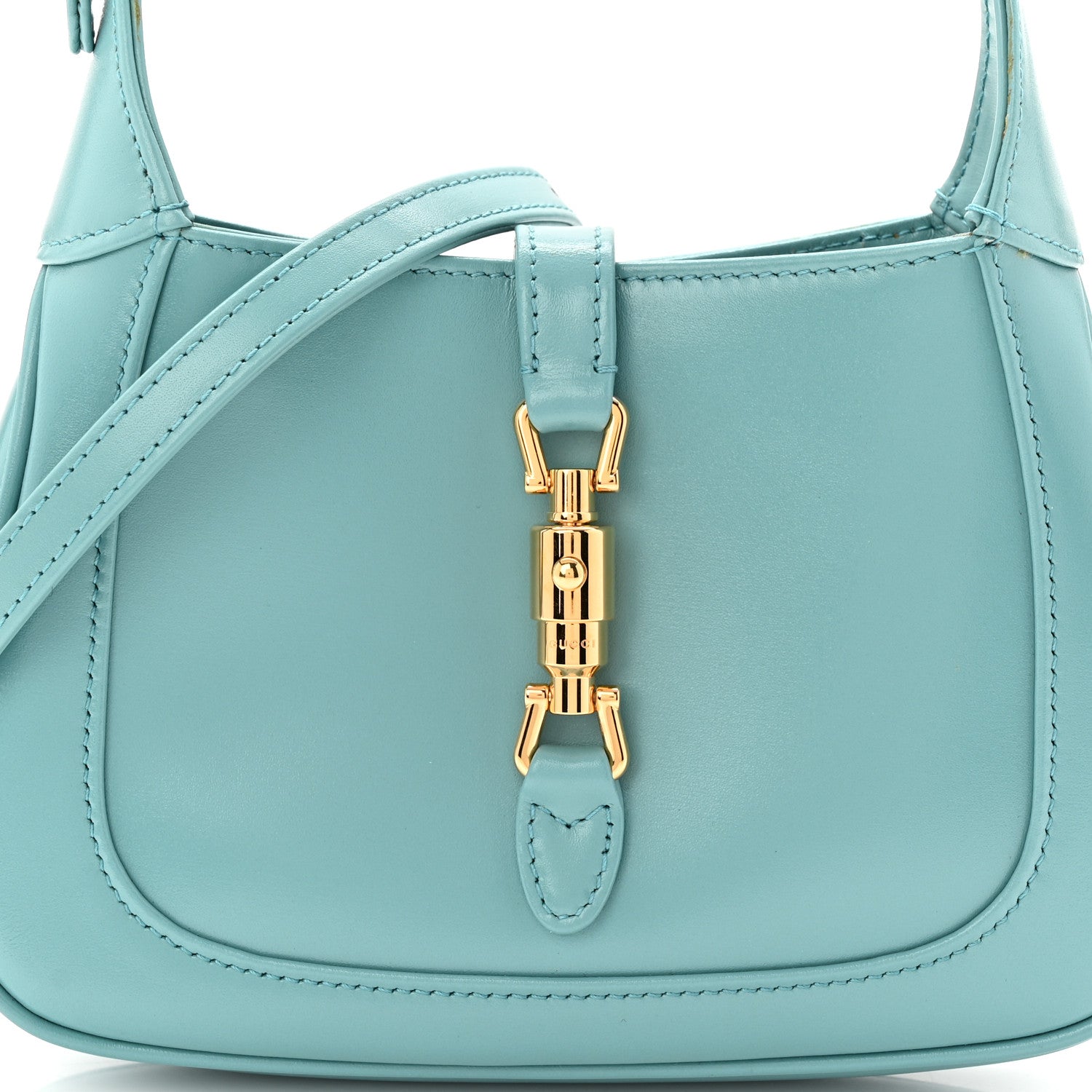 Gucci Boarded Dyana Lux Calfskin Mini Jackie 1961 Hobo Dusty Azure 8 of 10