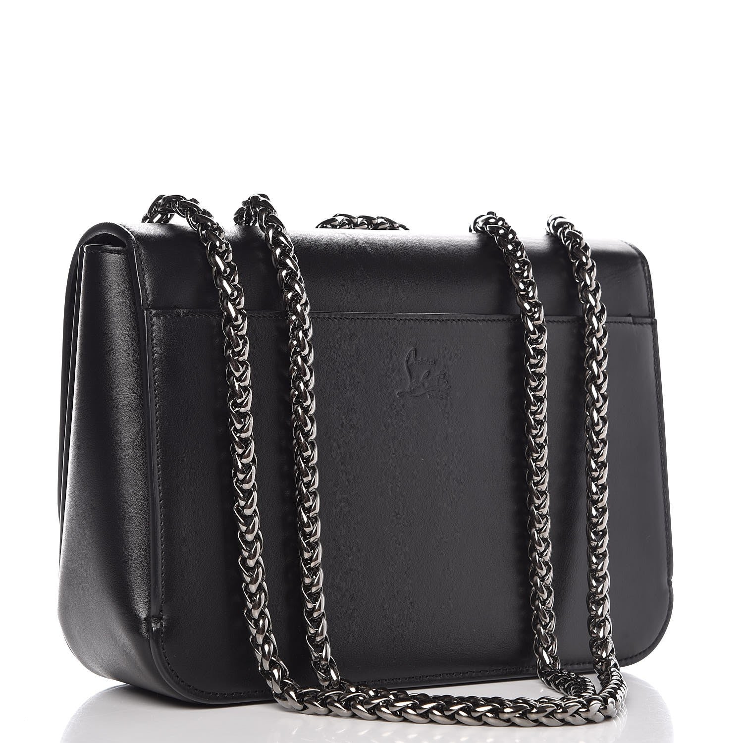 Christian Louboutin Calfskin Small Sweety Charity NV Shoulder Bag Black 3 of 9