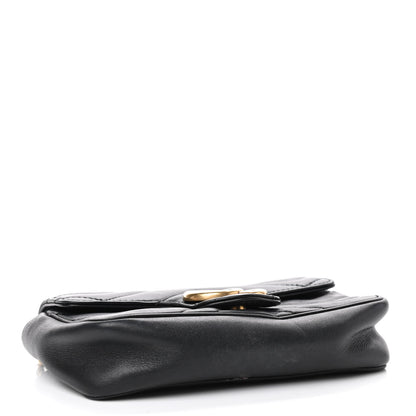Gucci Calfskin Matelasse Super Mini GG Marmont Shoulder Bag Black 4 of 11
