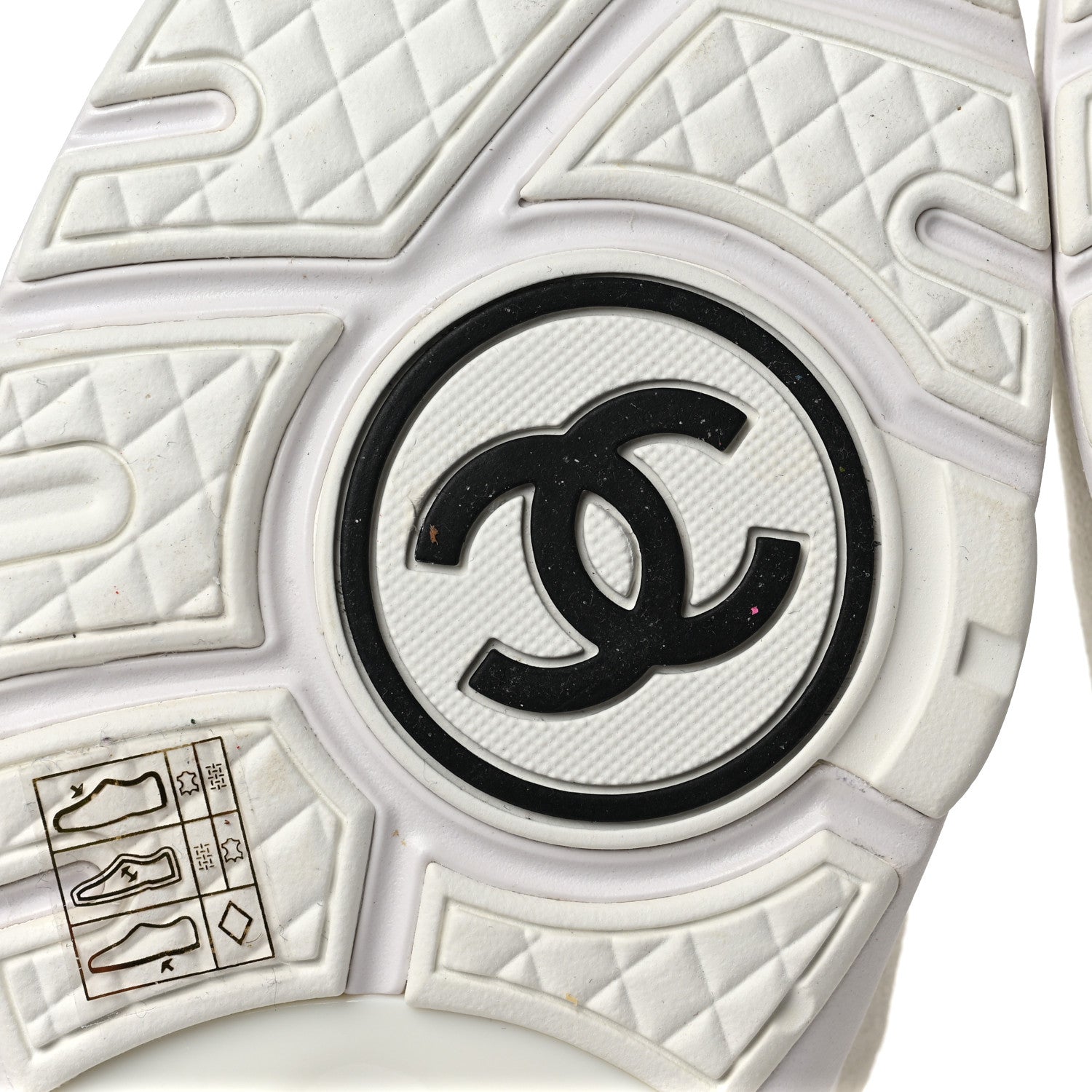 Chanel Suede Calfskin Fabric CC Sneakers 39 White 6 of 9