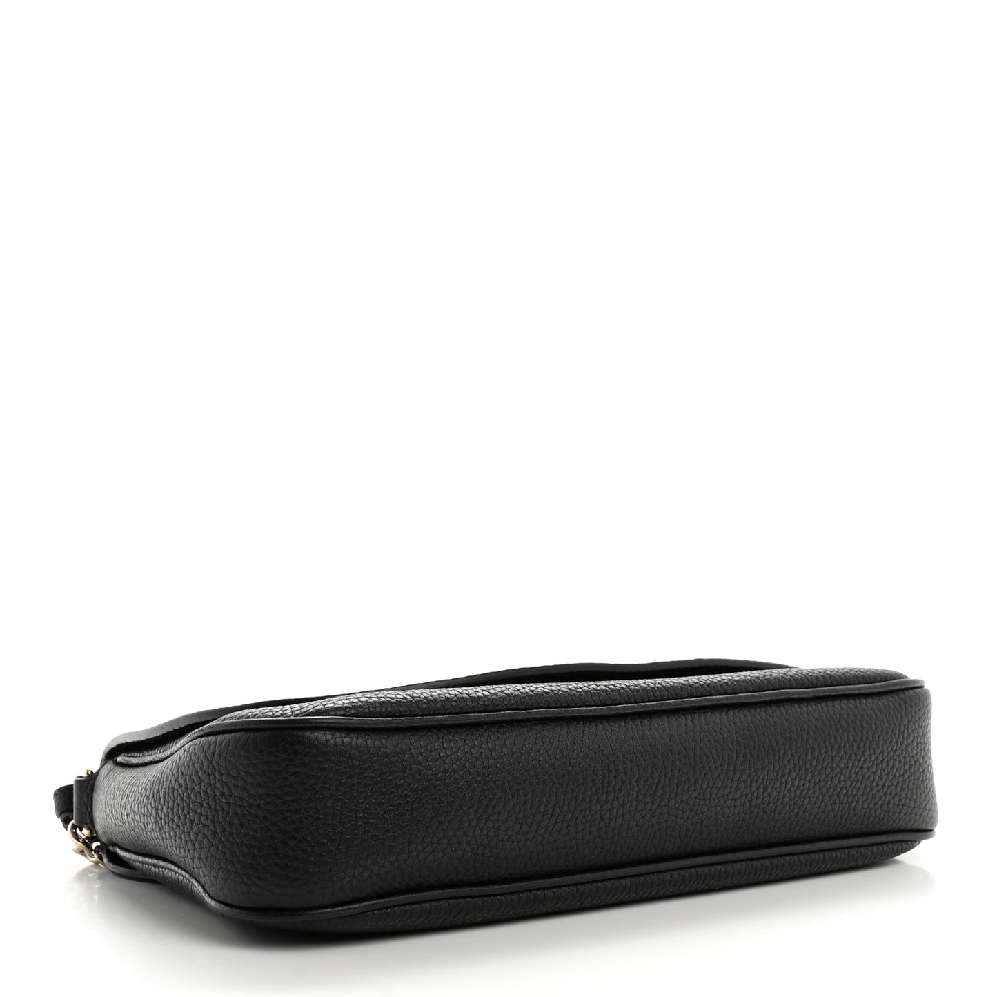 Pebbled Calfskin Medium Soho Flap Crossbody Black