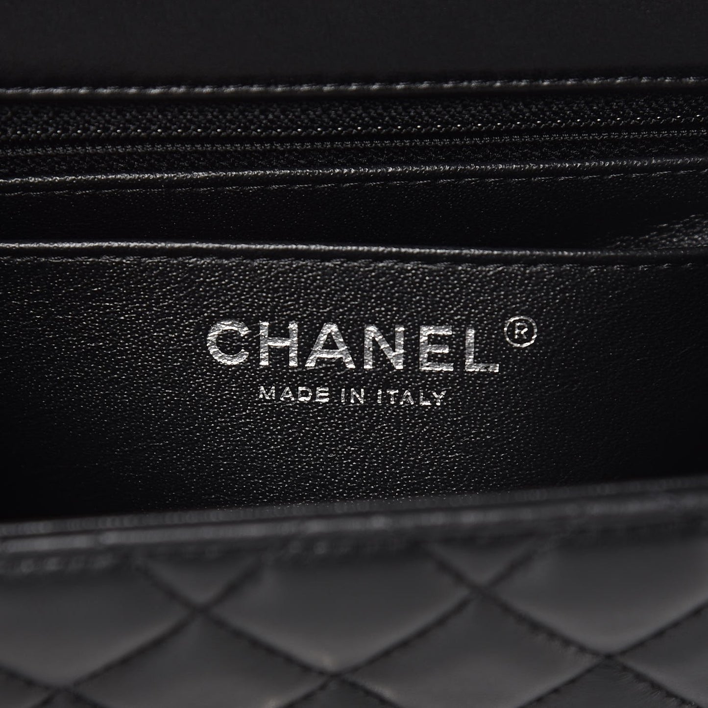 Lambskin Quilted Mini Square Flap Black