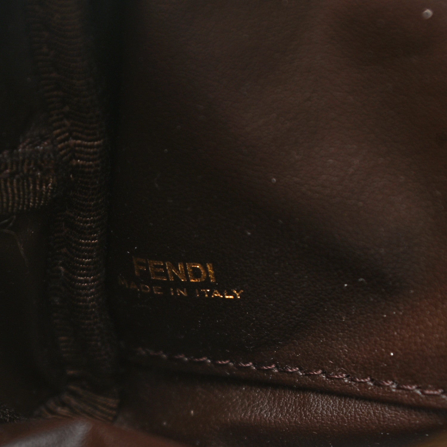 Fendi Terry Cloth Vitello Century Matte FF 1974 Embossed Medium Trapezoid Beauty Pouch Lollypop 6 of 6