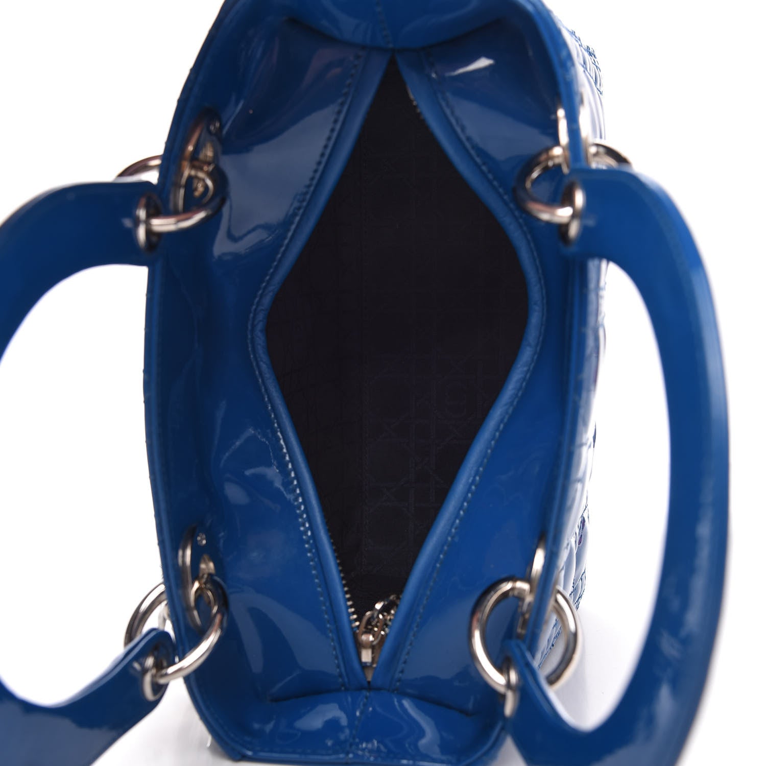 Christian Dior Patent Cannage Medium Lady Dior Blue 5 of 10