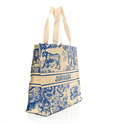 Christian Dior Straw Dioriviera Tote Blue 3 of 8