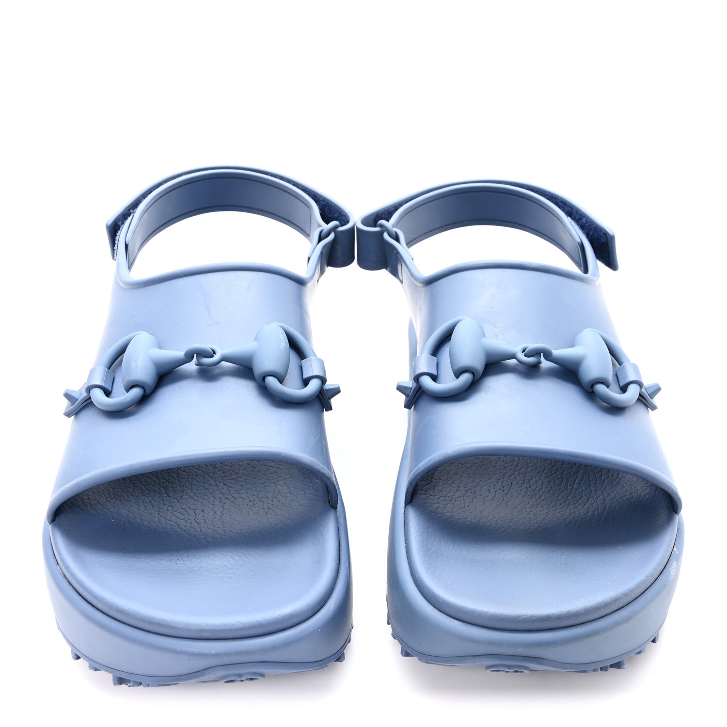 Gucci Soft Rubber Horsebit Touch Mens Strapped Sandals 9 Washed Indigo 3 of 10