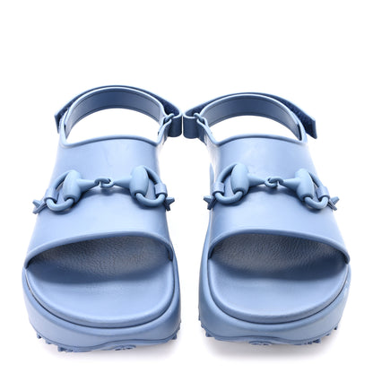 Gucci Soft Rubber Horsebit Touch Mens Strapped Sandals 9 Washed Indigo 3 of 10