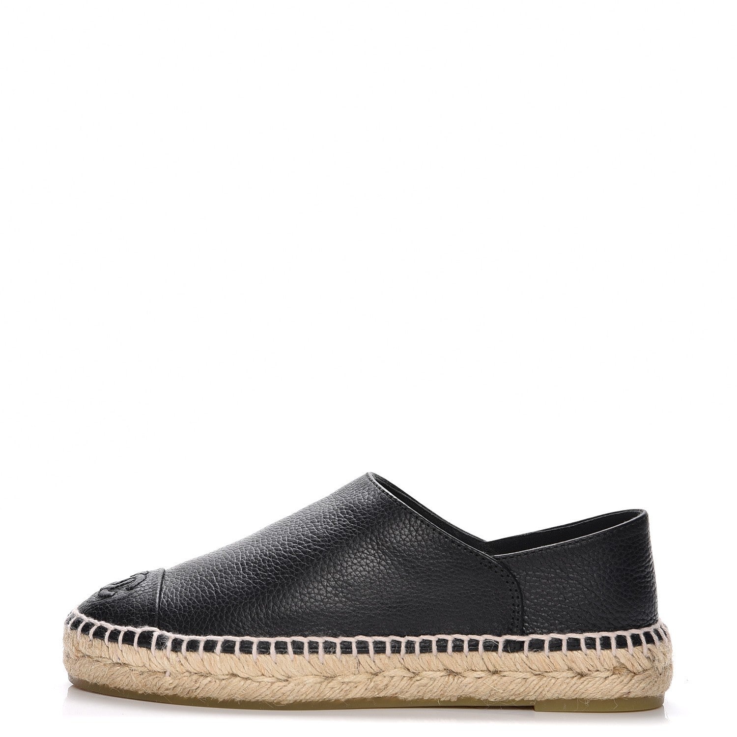 Chanel Grained Calfskin CC Espadrilles 35 Black 1 of 9