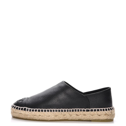 Chanel Grained Calfskin CC Espadrilles 35 Black 1 of 9