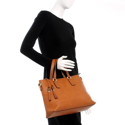 Gucci Calfskin Bamboo Tassel Top Handle Tote Brown 3 of 13