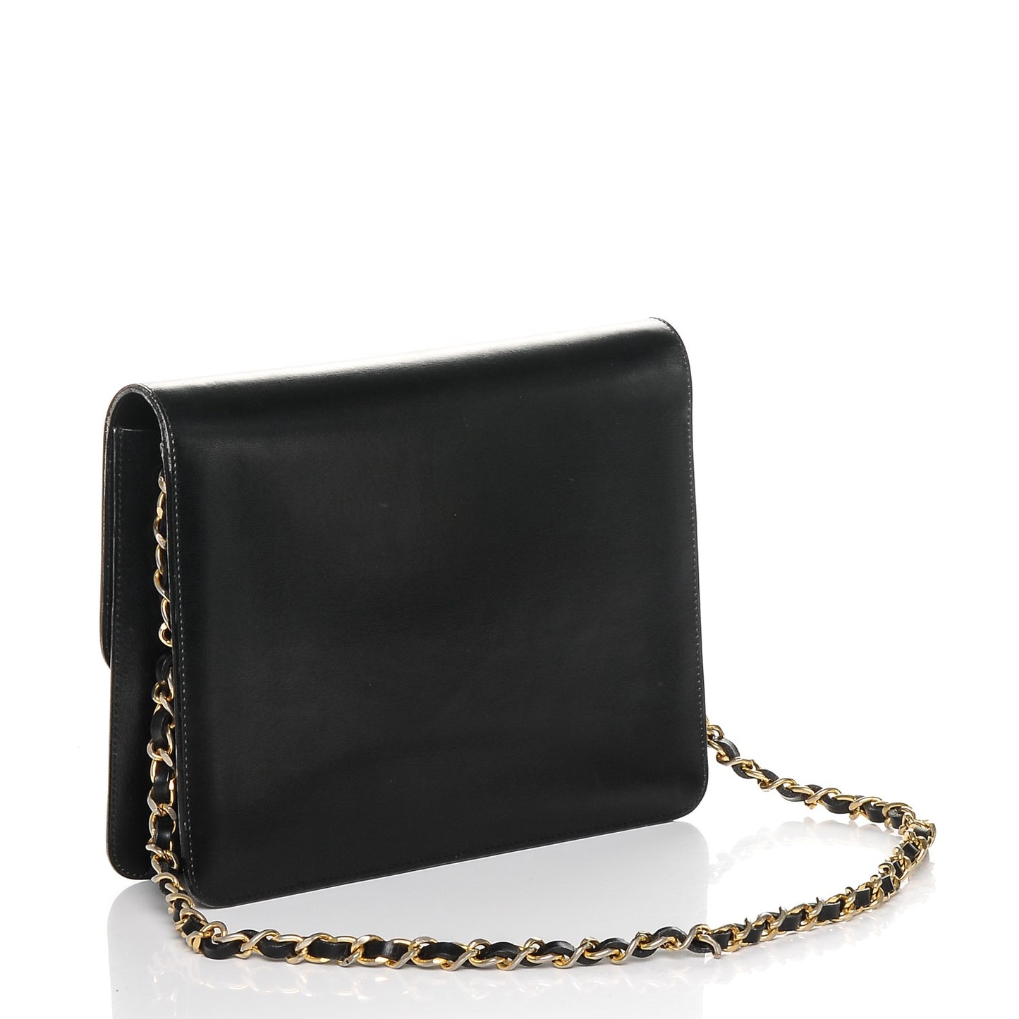 Calfskin Small Single Flap Black