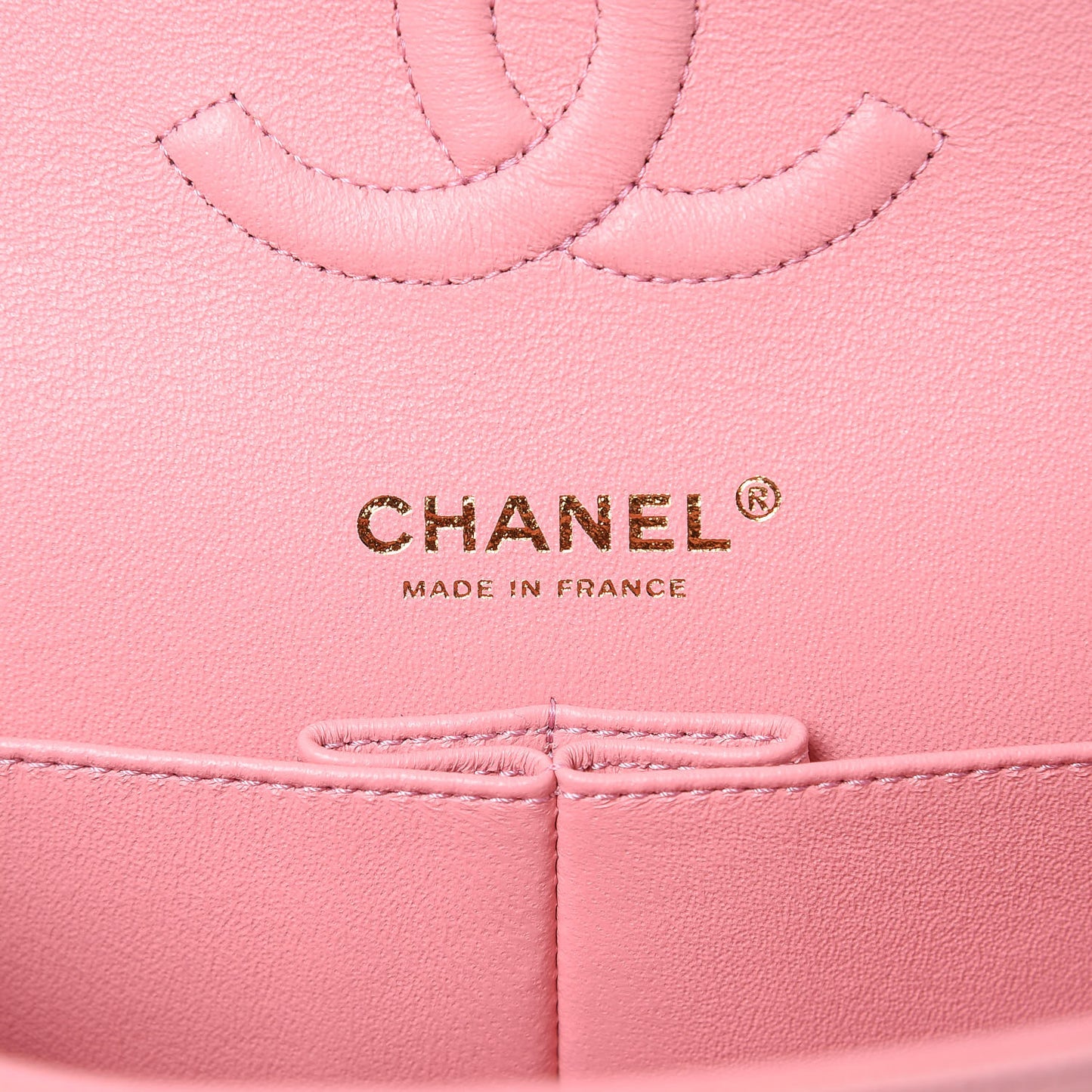 Caviar Chevron Quilted Medium Double Flap Pink