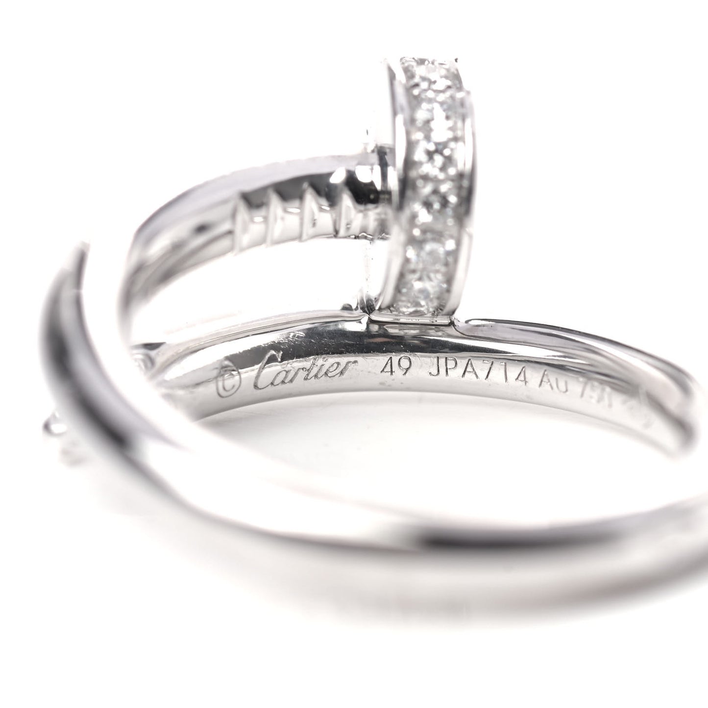 18K White Gold Diamond Juste Un Clou Ring 49 4.75