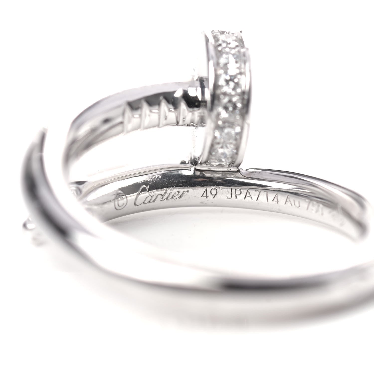 Cartier 18K White Gold Diamond Juste Un Clou Ring 49 4.75 4 of 6