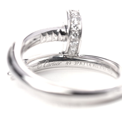 Cartier 18K White Gold Diamond Juste Un Clou Ring 49 4.75 4 of 6