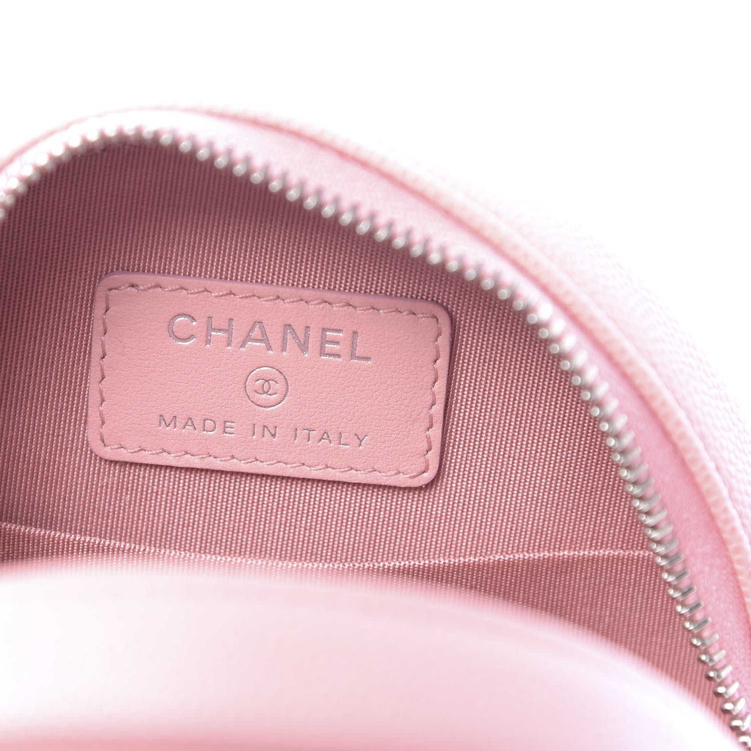 Chanel Caviar Quilted Filigree Round Clutch With Chain Pink White 6 of 11