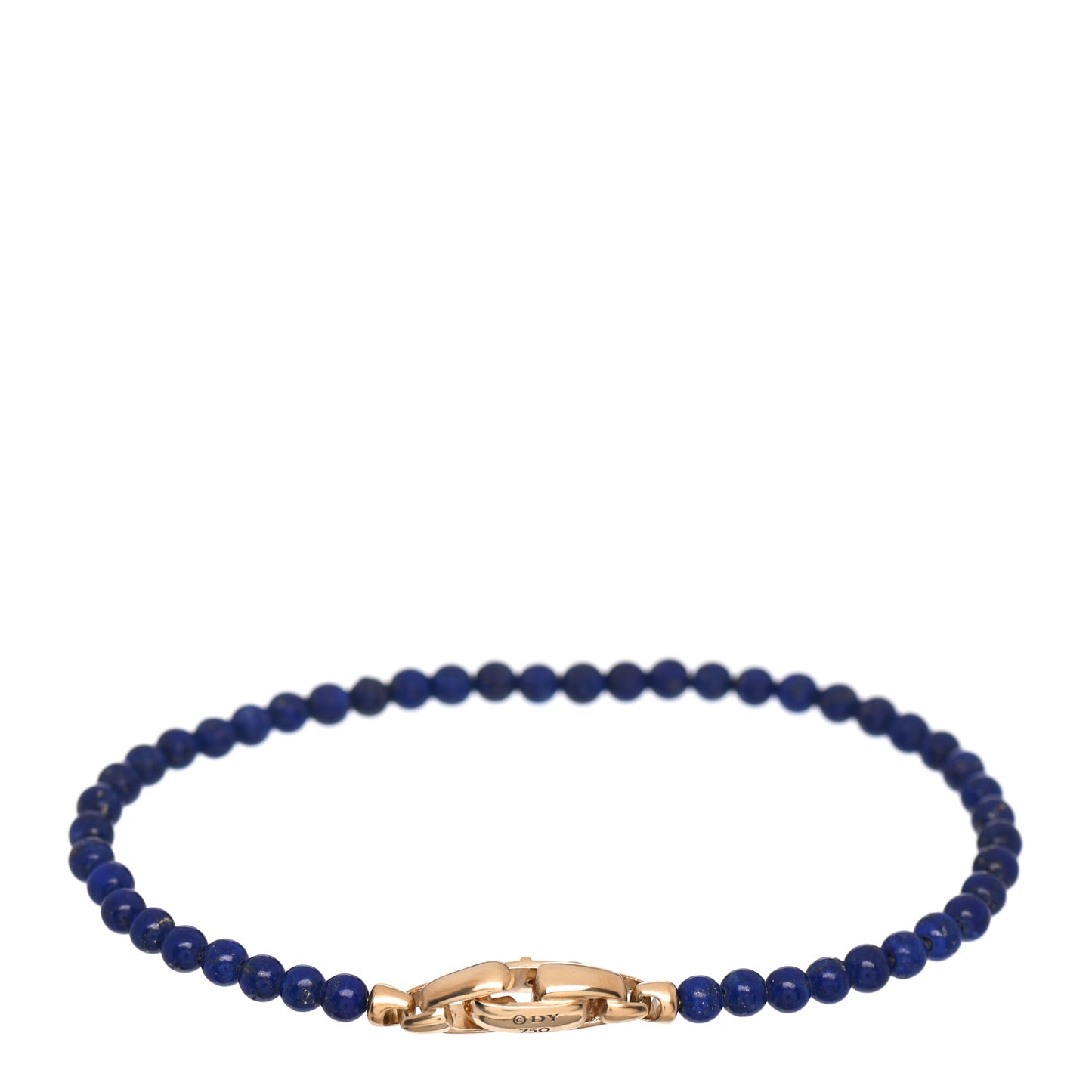 18K Yellow Gold Lapis Lazuli 4mm Spiritual Beads Bracelet