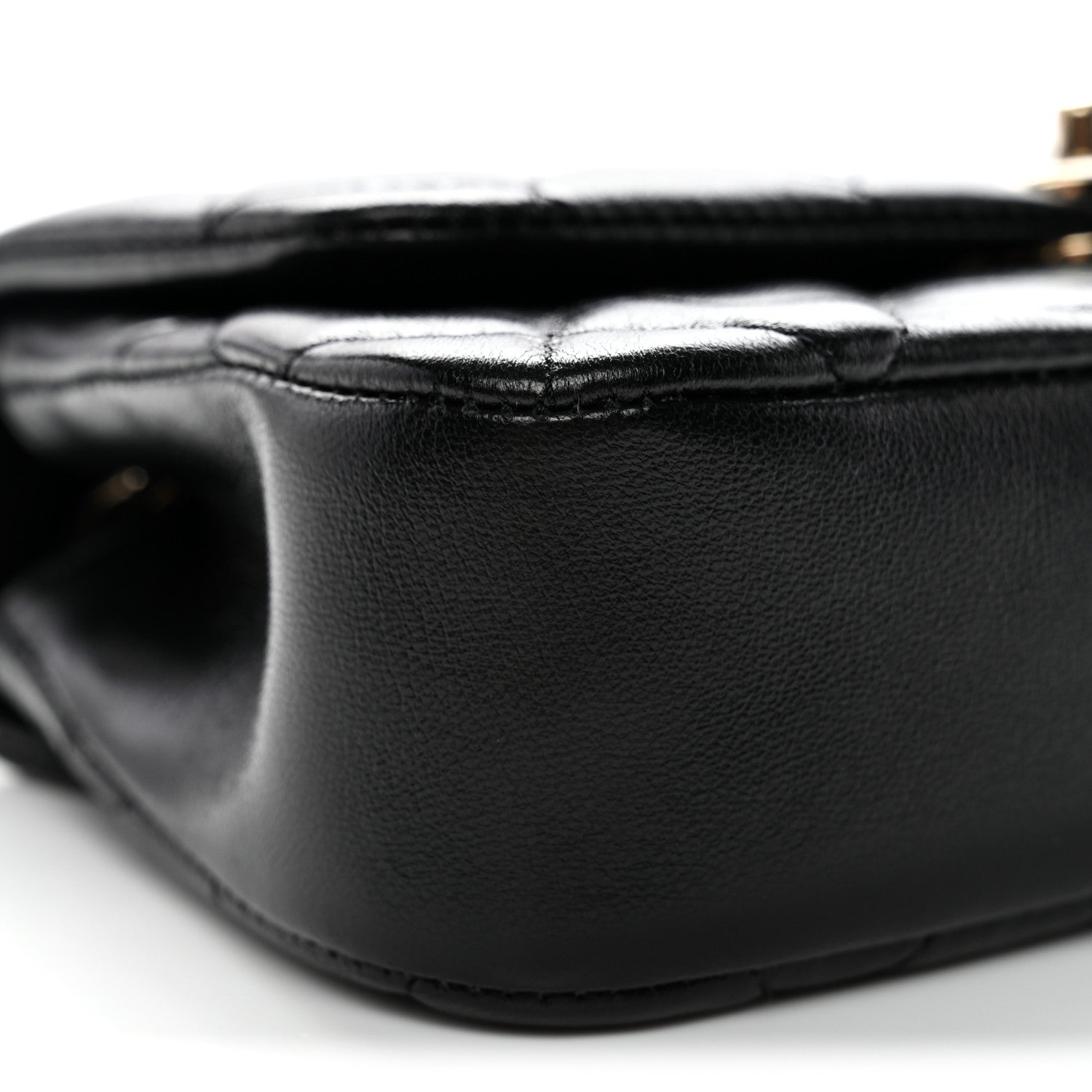 Chanel Lambskin Quilted Rectangular Phone Holder Clutch With Chain Black 9 of 11