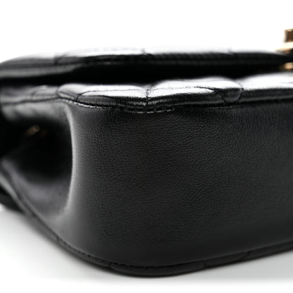 Chanel Lambskin Quilted Rectangular Phone Holder Clutch With Chain Black 9 of 11