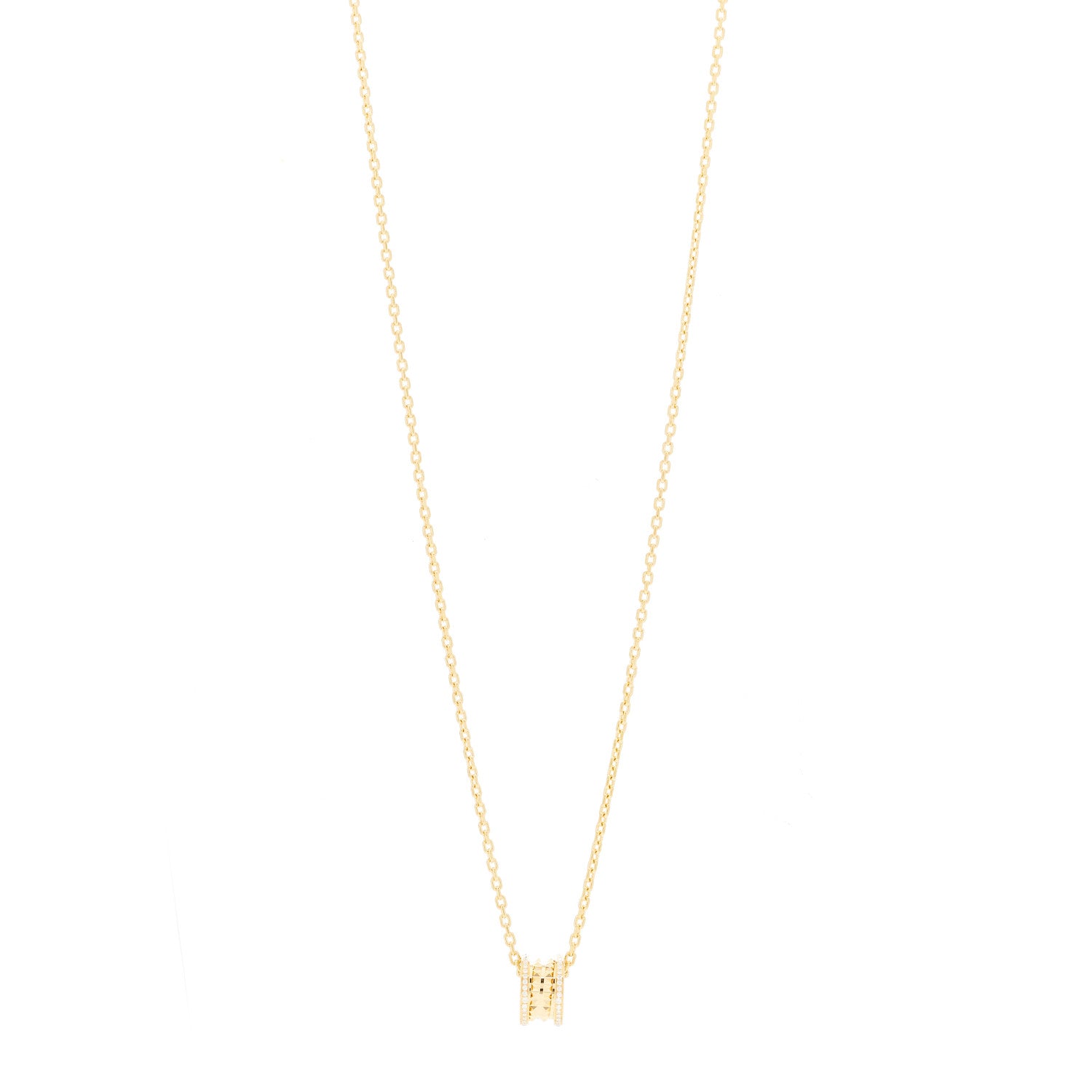 Bulgari 18K Yellow Gold Diamond B.Zero1 Rock Pendant Necklace 1 of 9