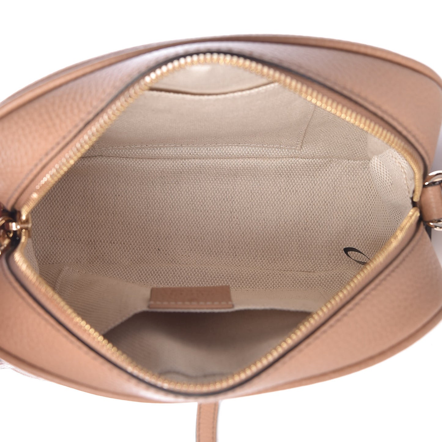 Pebbled Calfskin Small Soho Disco Bag Rose Beige