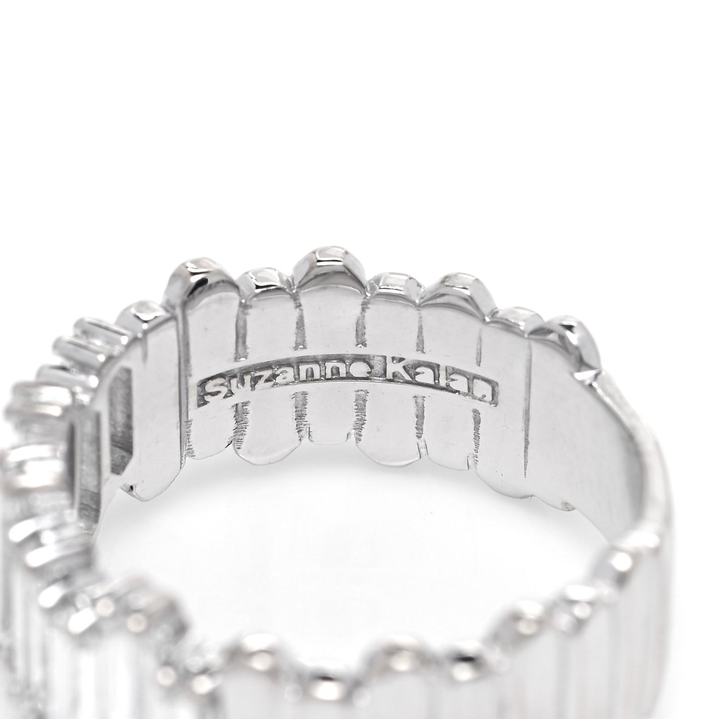 18K White Gold Diamond Fireworks Ring 56 7.5