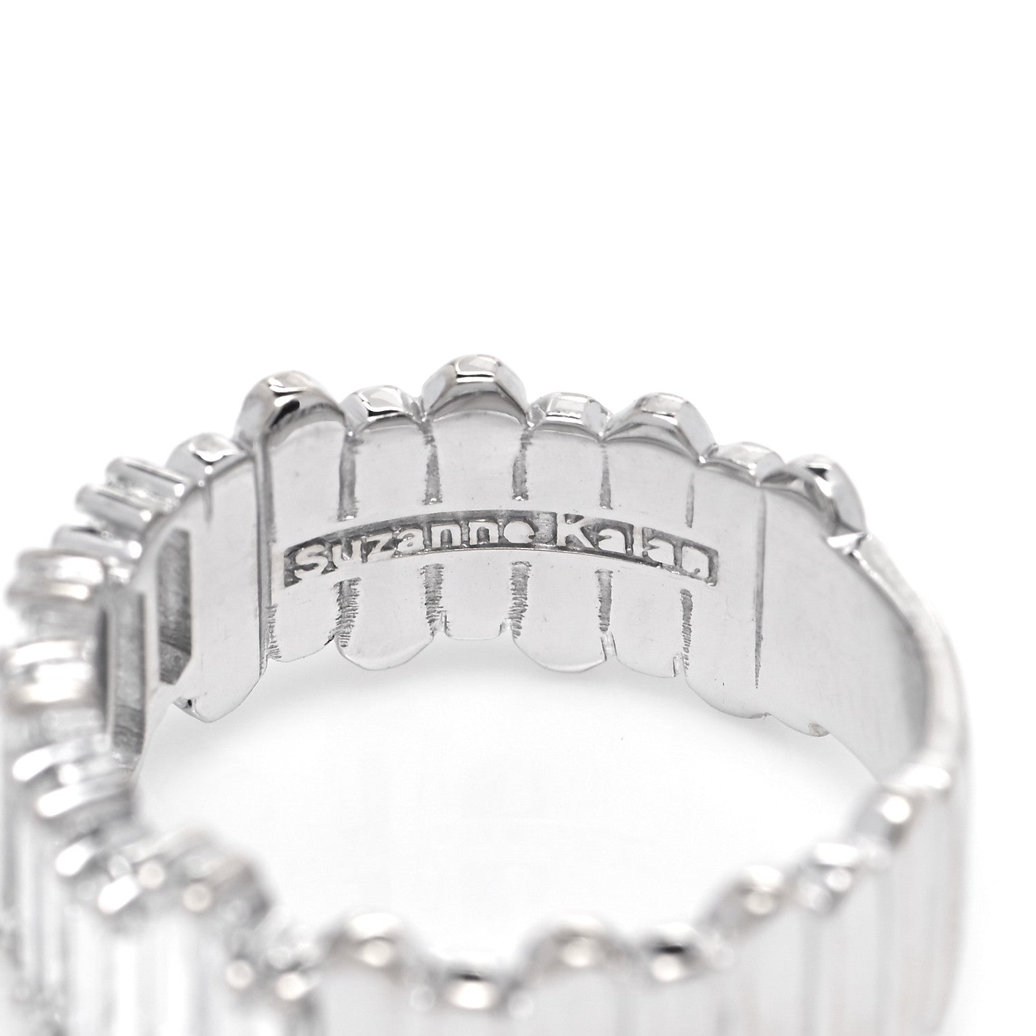 Suzanne Kalan 18K White Gold Diamond Fireworks Ring 56 7.5 8 of 10