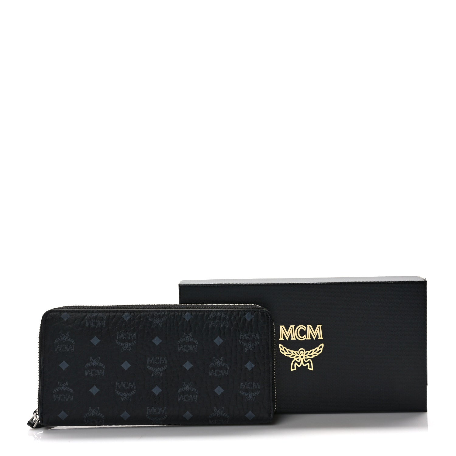 MCM Visetos Large Zip Around Wallet Black 7 of 7