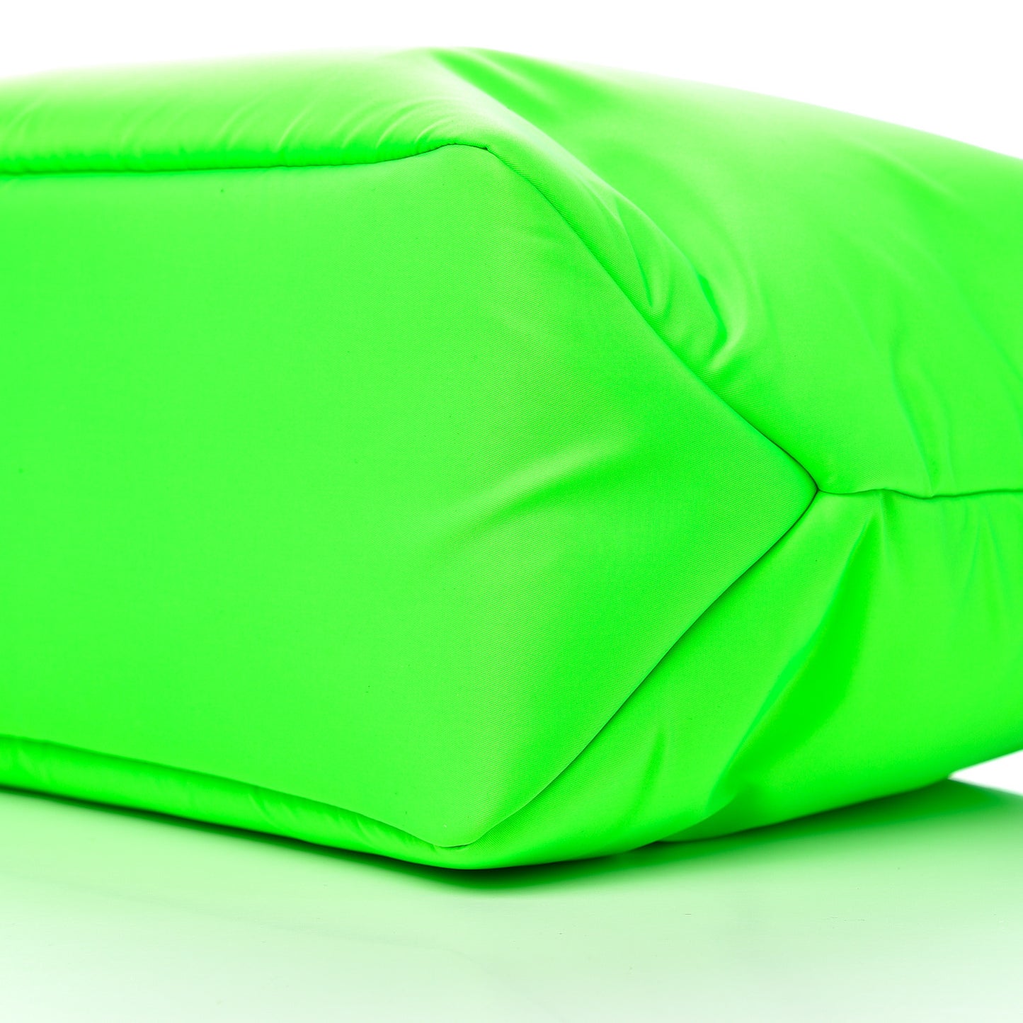 Tessuto Nylon Soft Padded Medium Shopping Tote Verde Fluo