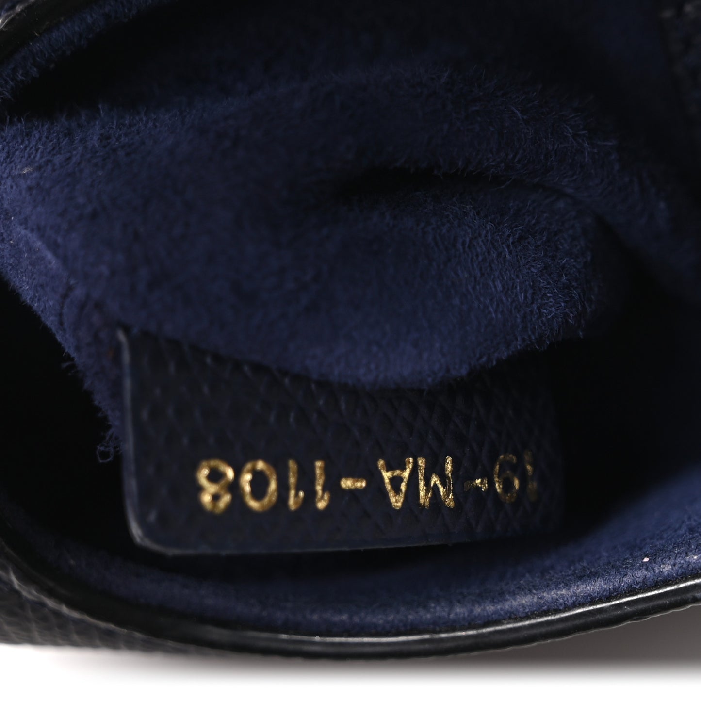 Grained Calfskin Mini Saddle Bag Navy