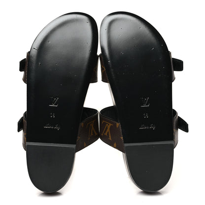 Louis Vuitton Monogram Bom Dia Mule Sandals 38 Black 6 of 10