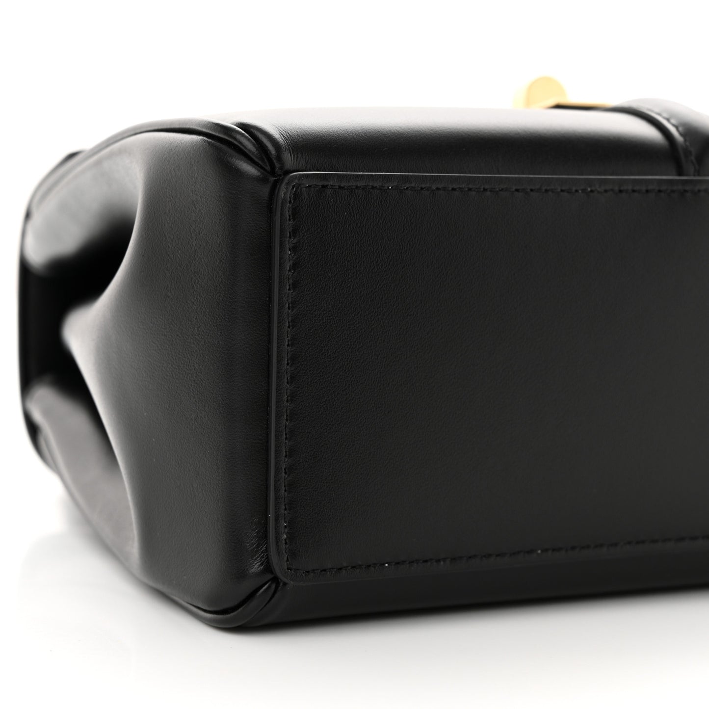 Satinated Calfskin Mini 16 Top Handle Bag Black