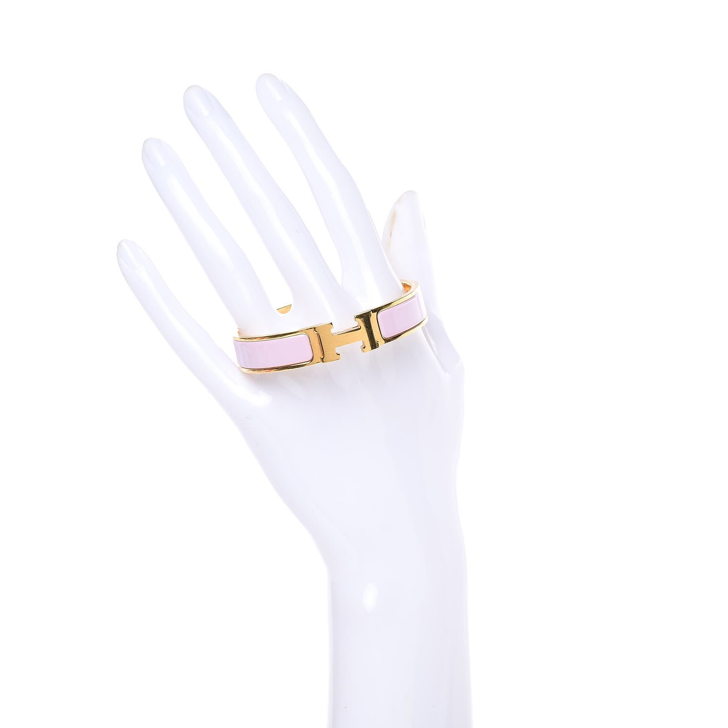 Hermes Enamel Narrow Clic Clac H Bracelet PM Rose Nacarat 2 of 7