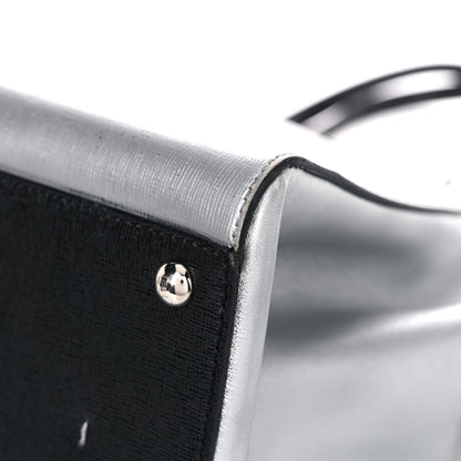 Fendi Vitello Elite Bi Color 3Jours Tote Argento Black 10 of 28