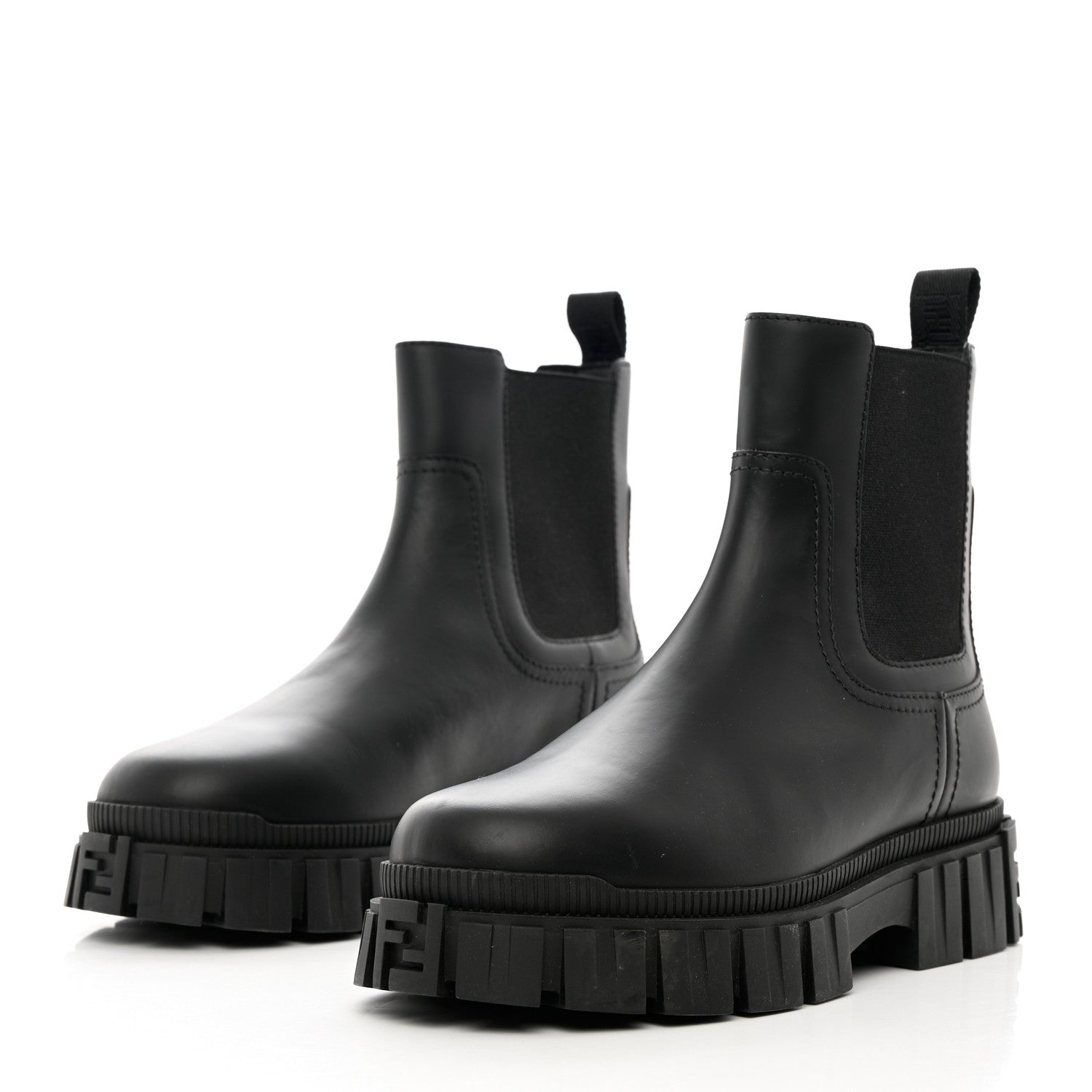 Fendi Calfskin Rubber Fendi Force Chelsea Boots 36.5 Black 3 of 11