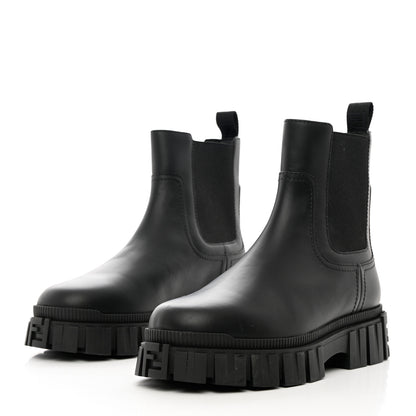 Fendi Calfskin Rubber Fendi Force Chelsea Boots 36.5 Black 3 of 11