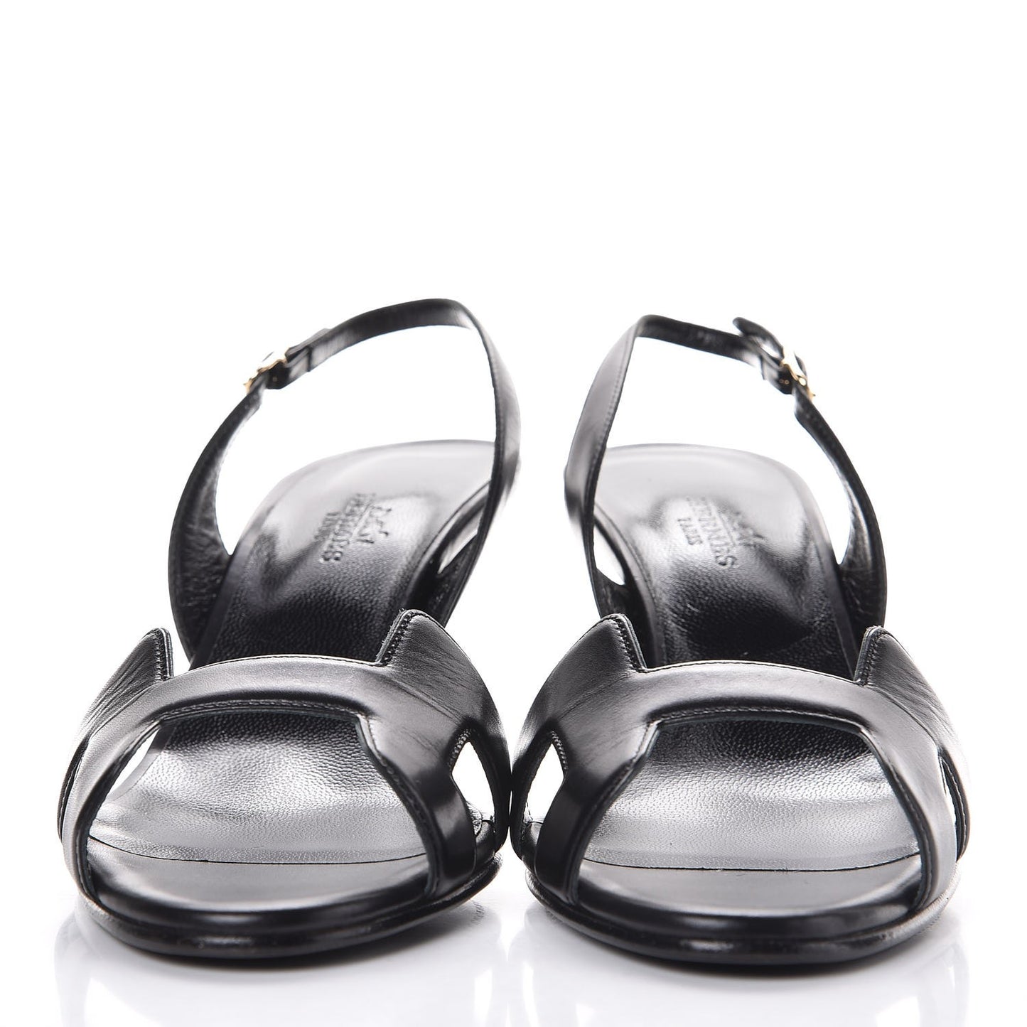 Calfskin Night 70 Slingback Sandals 38.5 Black