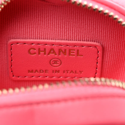 Chanel Lambskin Quilted CC In Love Heart Zipped Arm Coin Purse Pink 6 of 10