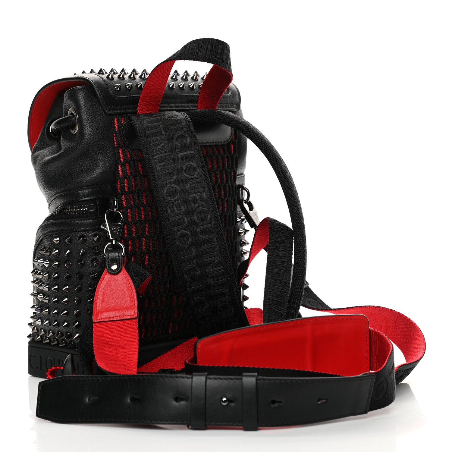 Christian Louboutin Calfskin Spiked Small Explorafunk Backpack Black 3 of 10